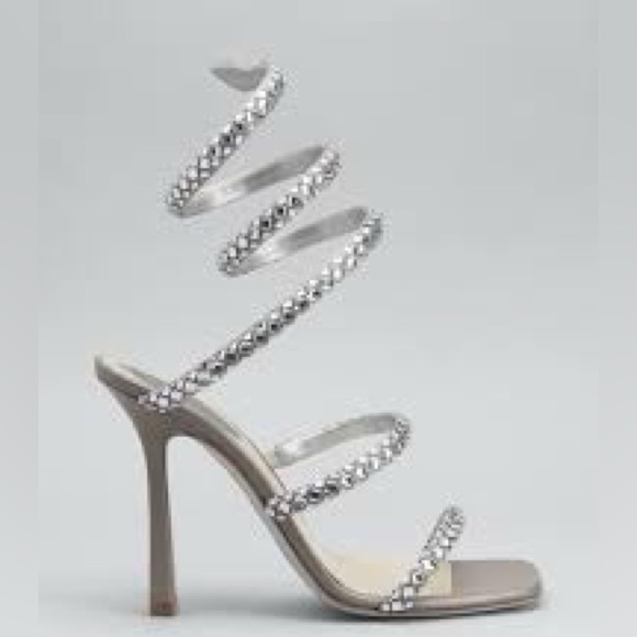 RENÉ CAOVILLA Cleo Snake Chrome Stiletto
Crystal Gladiator Sandals Size: 41 - Picture 6 of 7